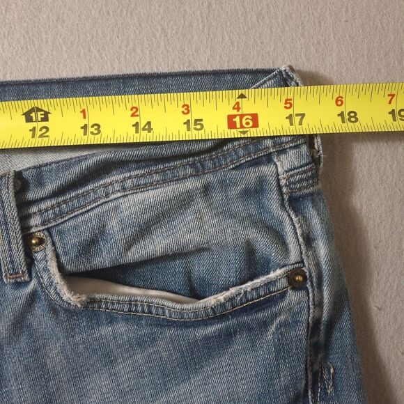 7 For All Mankind Jeans Women 34 Flynt Blue Y2k Streetwear Bootcut Stretch Denim - Picture 6 of 11